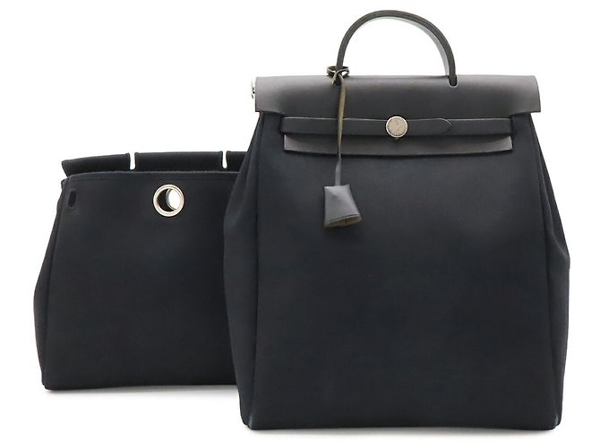 Hermès Herbag Sac à Dos PM Borsa zaino Nero - vista 2