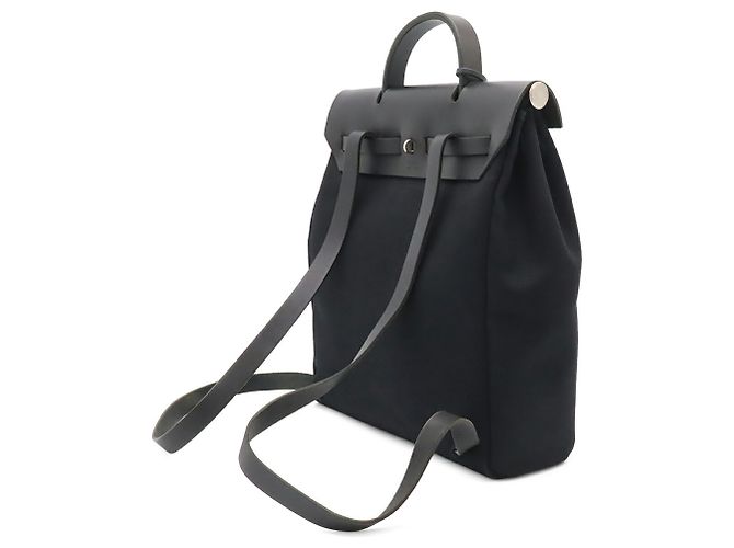 Hermès Herbag Sac à Dos PM Borsa zaino Nero - vista 3