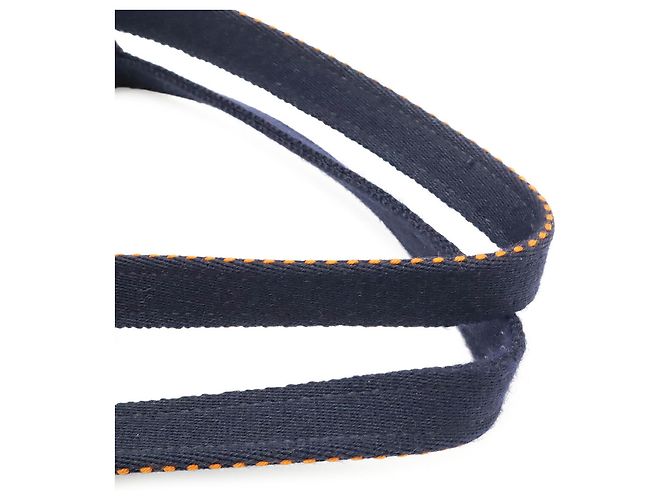 Hermès Sac Cabas HERMES Caravan Vertical MM Orange Bleu Marine - vue 5