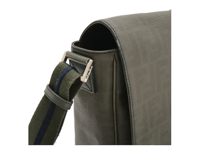 Sac à épaule Fendi Zucca Pattern Marron Vert Kaki - vue 5