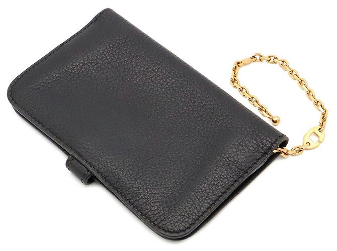 Hermès Portabiglietti Hermes in pelle nera Nero - vista 3