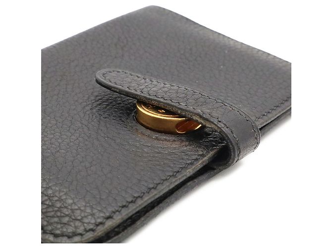 Hermès Portabiglietti Hermes in pelle nera Nero - vista 7