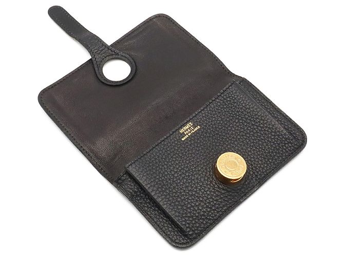 Hermès Portabiglietti Hermes in pelle nera Nero - vista 8