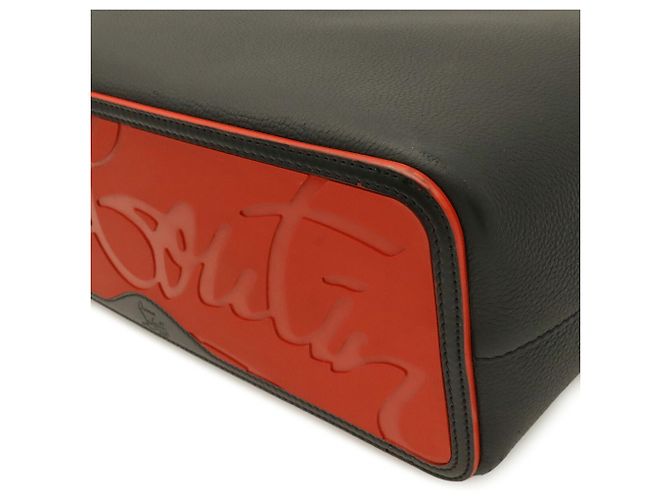 Christian Louboutin Borsa Tote CABATA / Borsa a Tracolla Nero Rosso - vista 4