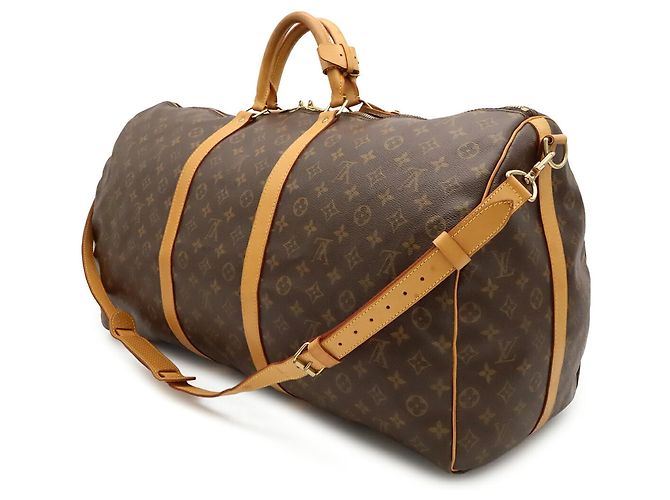 Louis Vuitton Monogram Keepall Bandoulière 60 Boston Bag Marrom - vista 3