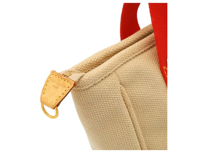 Borsa Tote Louis Vuitton Antigua Cabas MM Rosso Beige - vista 8