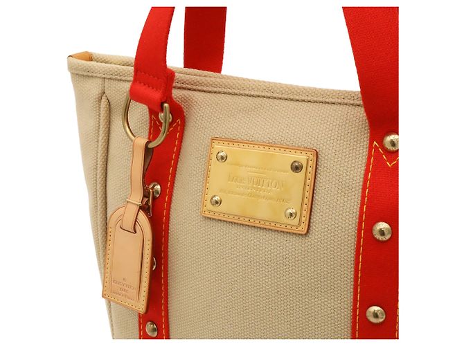 Borsa Tote Louis Vuitton Antigua Cabas MM Rosso Beige - vista 9