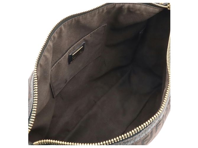 Borsa a tracolla Fendi Zucchino Nero Marrone scuro - vista 8