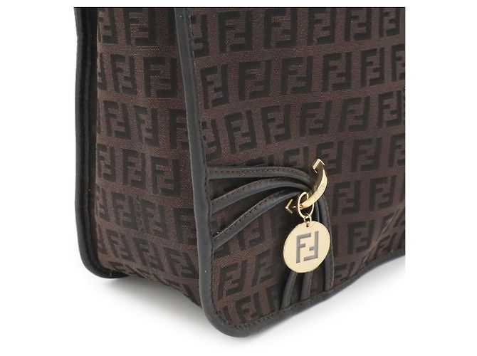 Borsa a tracolla Fendi Zucchino Nero Marrone scuro - vista 9
