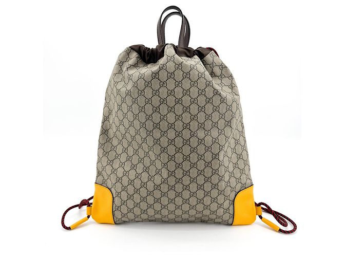 Gucci Neo Vintage Drawstring GG Coated Canvas Large Beige - vue 2