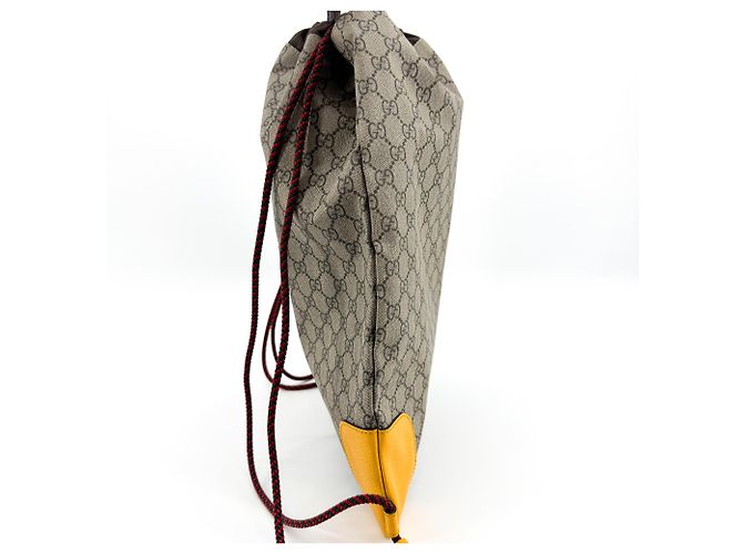 Gucci Neo Vintage Drawstring GG Coated Canvas Large Beige - vue 3