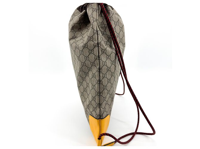 Gucci Neo Vintage Drawstring GG Coated Canvas Large Beige - vue 4