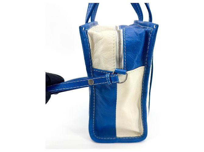 Balenciaga Bazar Striped Leather XXS Blu - vista 4