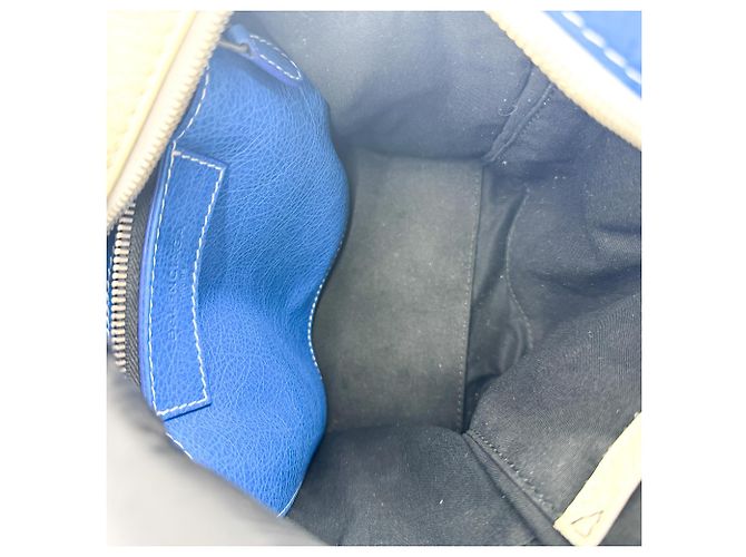 Balenciaga Bazar Striped Leather XXS Blu - vista 5