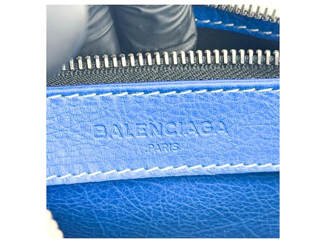 Balenciaga Bazar Striped Leather XXS Blu - vista 6