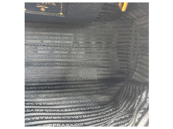 Bolsa Satchel Conversível Prada Vitello Phenix Medium com Zíper Frontal Azul marinho - vista 5