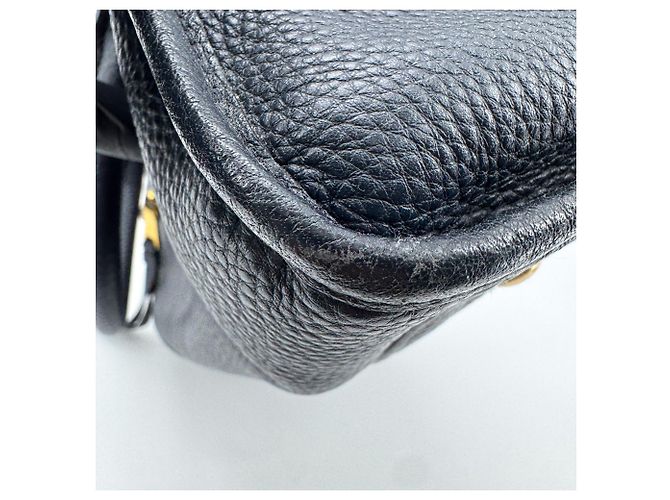 Bolsa Satchel Conversível Prada Vitello Phenix Medium com Zíper Frontal Azul marinho - vista 7
