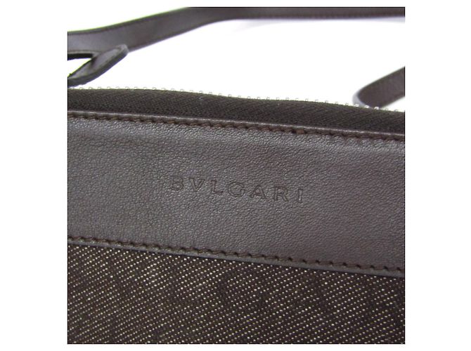 Bulgari Bvlgari Logomania Canvas with Leather Marron - vue 4
