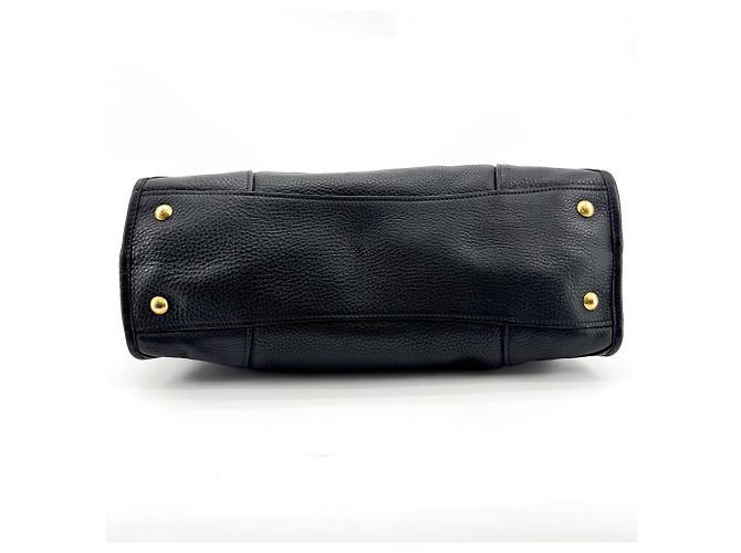 Borsa Satchel Convertibile Prada Vitello Phenix Medium con Cerniera Anteriore Nero - vista 7