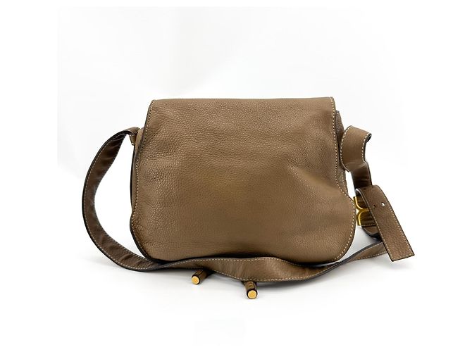 Chloé Chloe Marcie Saddle Leather Small Marrone - vista 2