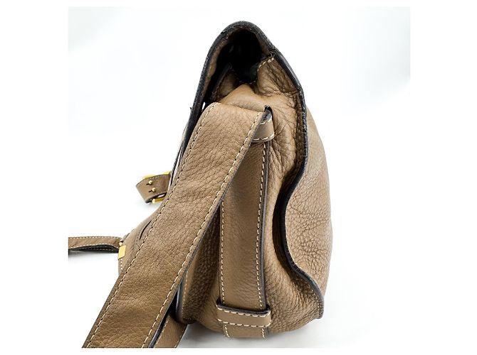 Chloé Chloe Marcie Saddle Leather Small Marrone - vista 3