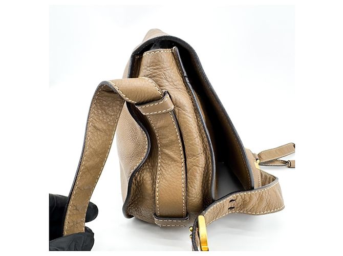 Chloé Chloe Marcie Saddle Leather Small Marrone - vista 4
