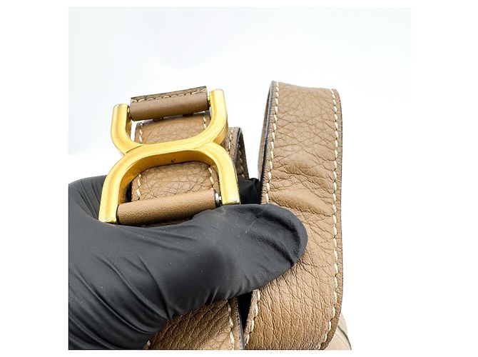 Chloé Chloe Marcie Saddle Leather Small Marrone - vista 7