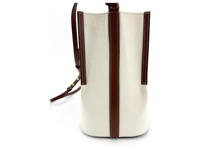 Burberry Peggy Logo Bucket Canvas Small Beige - vista 4