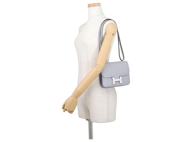 Hermès Bolsa de ombro Hermes Mini Constance 3 Miroir Gris Pantin em couro Swift - vista 4