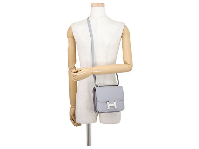 Hermès Bolsa de ombro Hermes Mini Constance 3 Miroir Gris Pantin em couro Swift - vista 5