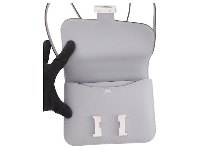 Hermès Bolsa de ombro Hermes Mini Constance 3 Miroir Gris Pantin em couro Swift - vista 6