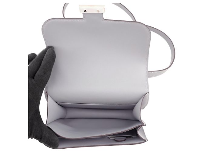 Hermès Bolsa de ombro Hermes Mini Constance 3 Miroir Gris Pantin em couro Swift - vista 7