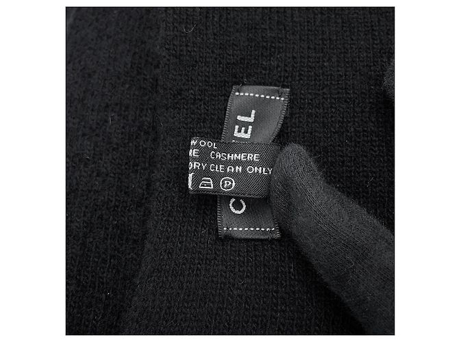 Estola Chanel em lã e cashmere Preto Azul - vista 10