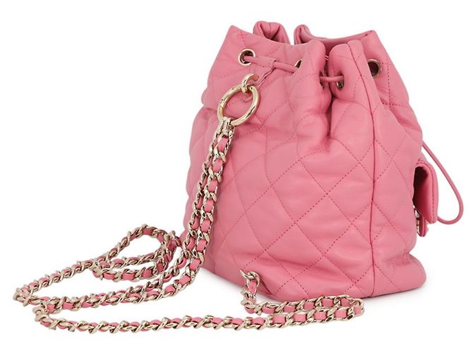 Mochila Chanel Matelassé de piel de cordero Rosa - vista 2