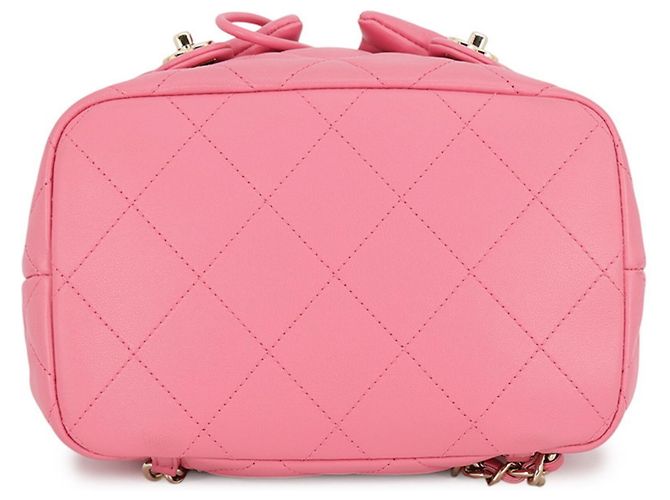 Mochila Chanel Matelassé de piel de cordero Rosa - vista 3