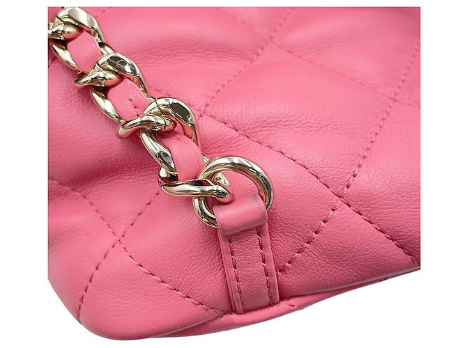 Mochila Chanel Matelassé de piel de cordero Rosa - vista 9