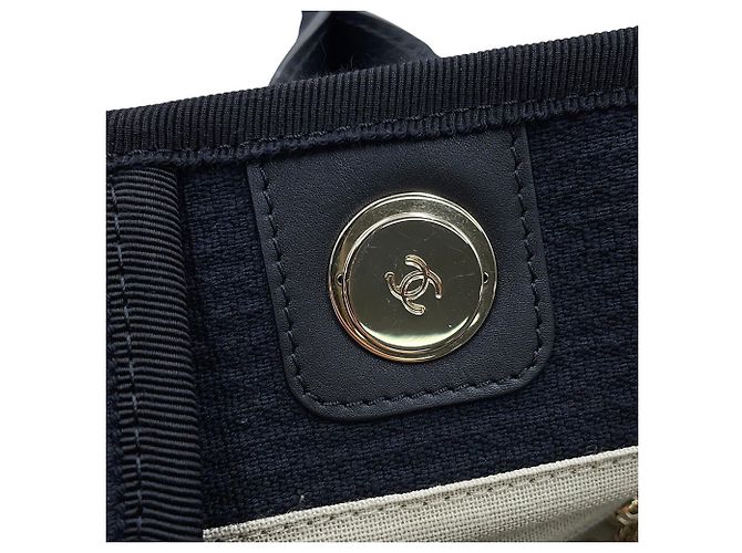 Borsa Tote Chanel Deauville Line Nero - vista 13