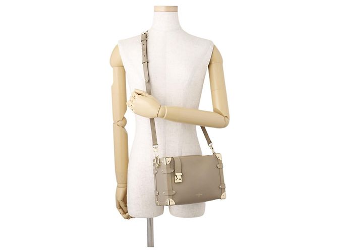 Borsa Louis Vuitton in pelle di vitello grana Taupe - vista 5