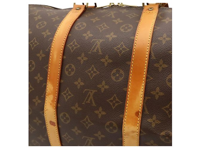 Sac Boston Louis Vuitton Monogram Keepall 55 Marron - vue 9