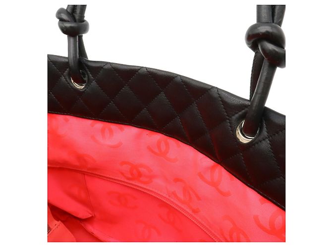 Chanel Cambon Line Coco Mark Large Tote Schultertasche Schwarz Pink - Ansicht 10