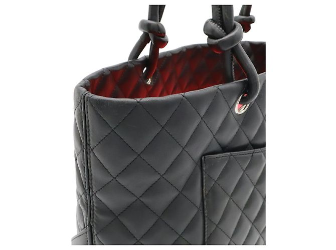 Chanel Cambon Line Coco Mark Large Tote Schultertasche Schwarz Pink - Ansicht 6