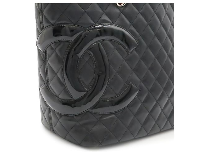 Chanel Cambon Line Coco Mark Large Tote Schultertasche Schwarz Pink - Ansicht 7