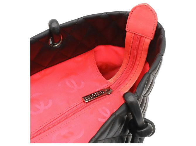 Chanel Cambon Line Coco Mark Large Tote Schultertasche Schwarz Pink - Ansicht 8