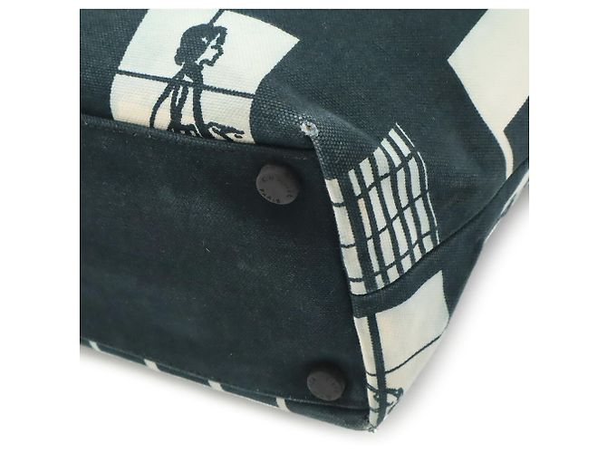 Chanel Windows Line Tote Bag Schwarz Weiß - Ansicht 4
