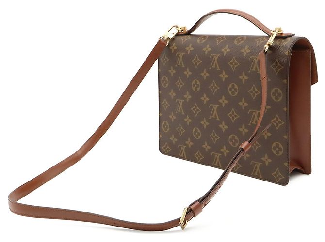 Sac à main Louis Vuitton Monogram Monceau 28 Marron - vue 3