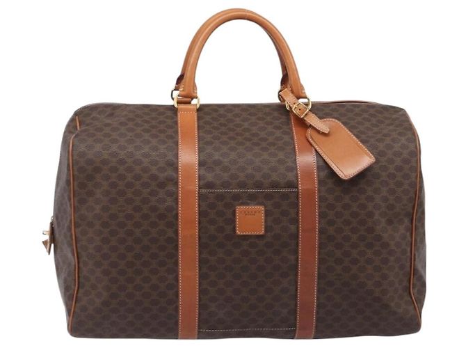 Céline Celine Boston Triomphe Coated Canvas Large Marrom - vista 2