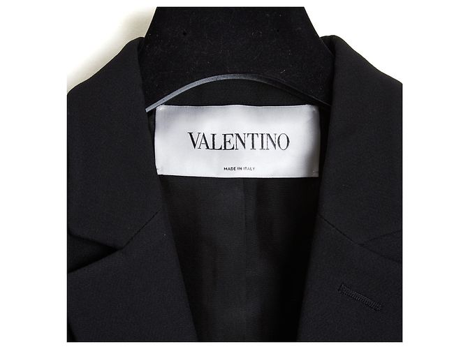 Valentino Garavani Blazer in Crepe di Lana e Seta Nero - vista 2