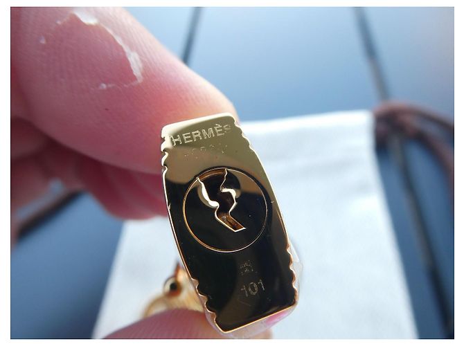 Cadeado e Chaves Hermès Banhados a Ouro Dourado - vista 5