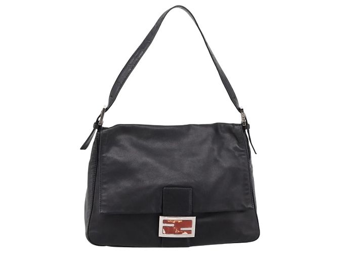 Borsa Fendi Mamma Baguette Zucca Jacquard Velvet Medium Nero - vista 2
