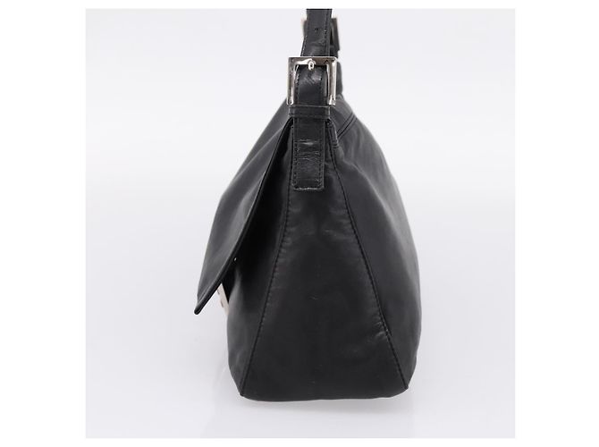 Borsa Fendi Mamma Baguette Zucca Jacquard Velvet Medium Nero - vista 5